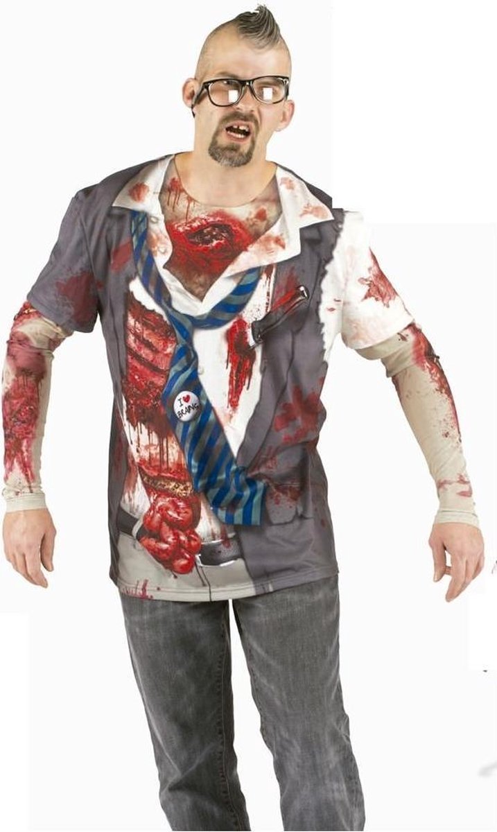 Zombie Kostuum | Onenigheid Op Kantoor Zombie T-Shirt      Man | Maat 52 | Halloween | Verkleedkleding